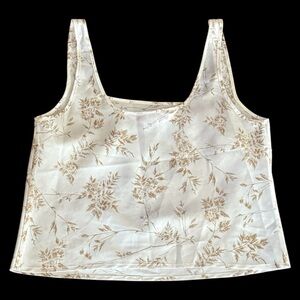 Vintage 90’s Victoria’s Secret Floral Lightweight Camisole Tank Top Cream Tan M